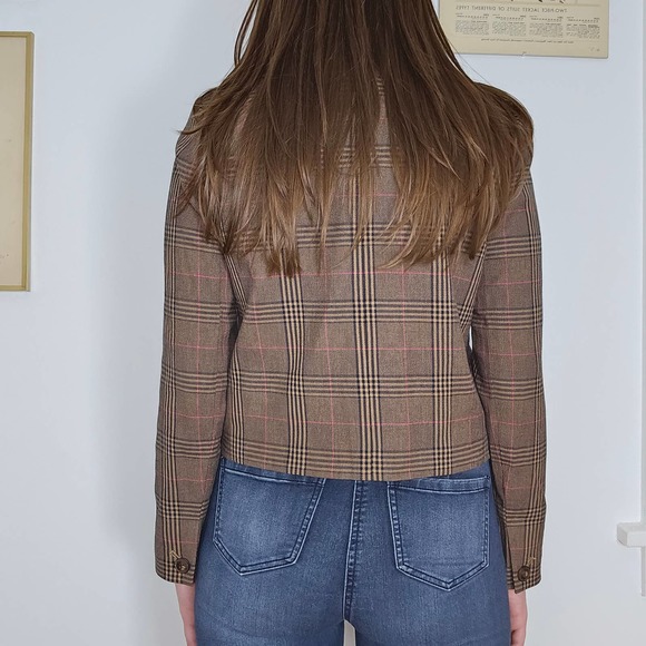 Madewell The Sutter Crop Blazer Size Small Williams Multi Plaid - Picture 7 of 9